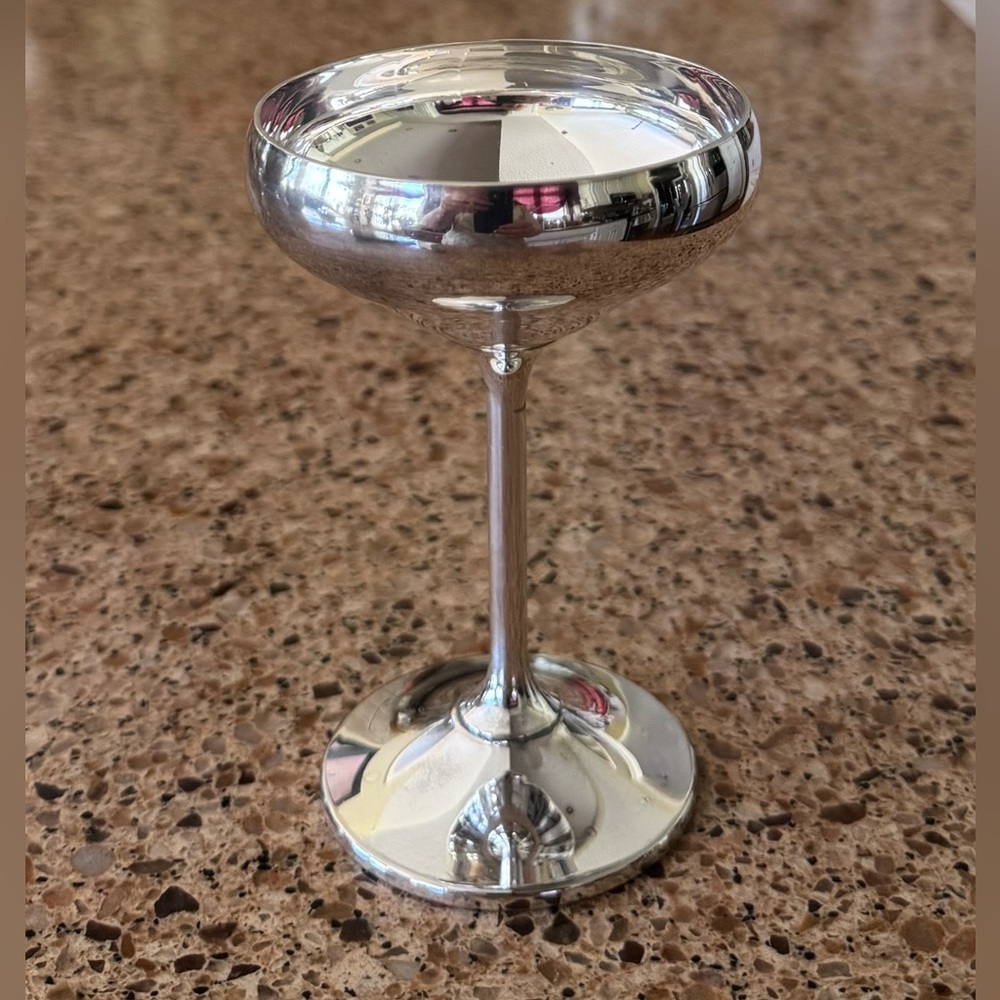 Vtg “Viking Plate Silverplate Champagne Coupe Goblet Footed Sherbet Dish Barware